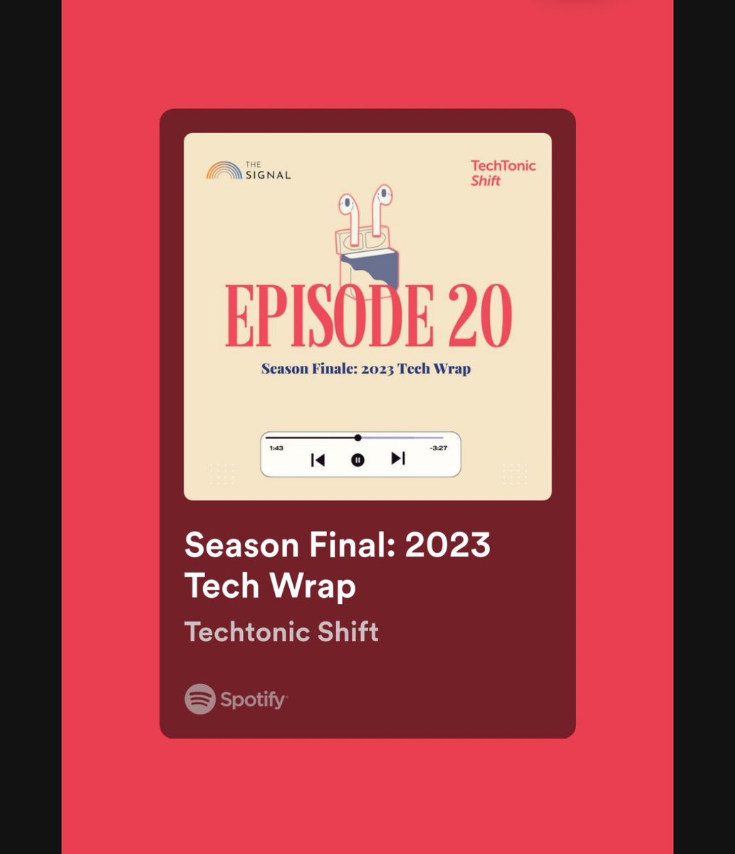 TheSignalDotCo's tweet photo. Tune in to our season finale of #TechTonicShift as we look back at the various tech developments from this year: AI in dating, space tech, social media and even manufacturing. https://t.co/ZtujM6irou