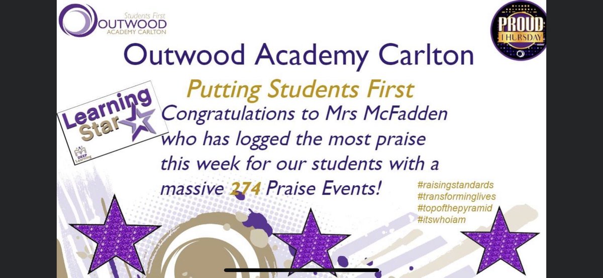 Over 4000 Praise Events this week at OACa plus this happened too! ⬇️
Love working in an academy that recognises the importance of praise and recognition! #powerofpraise
#puttingstudentsfirst
#topofthepyramid