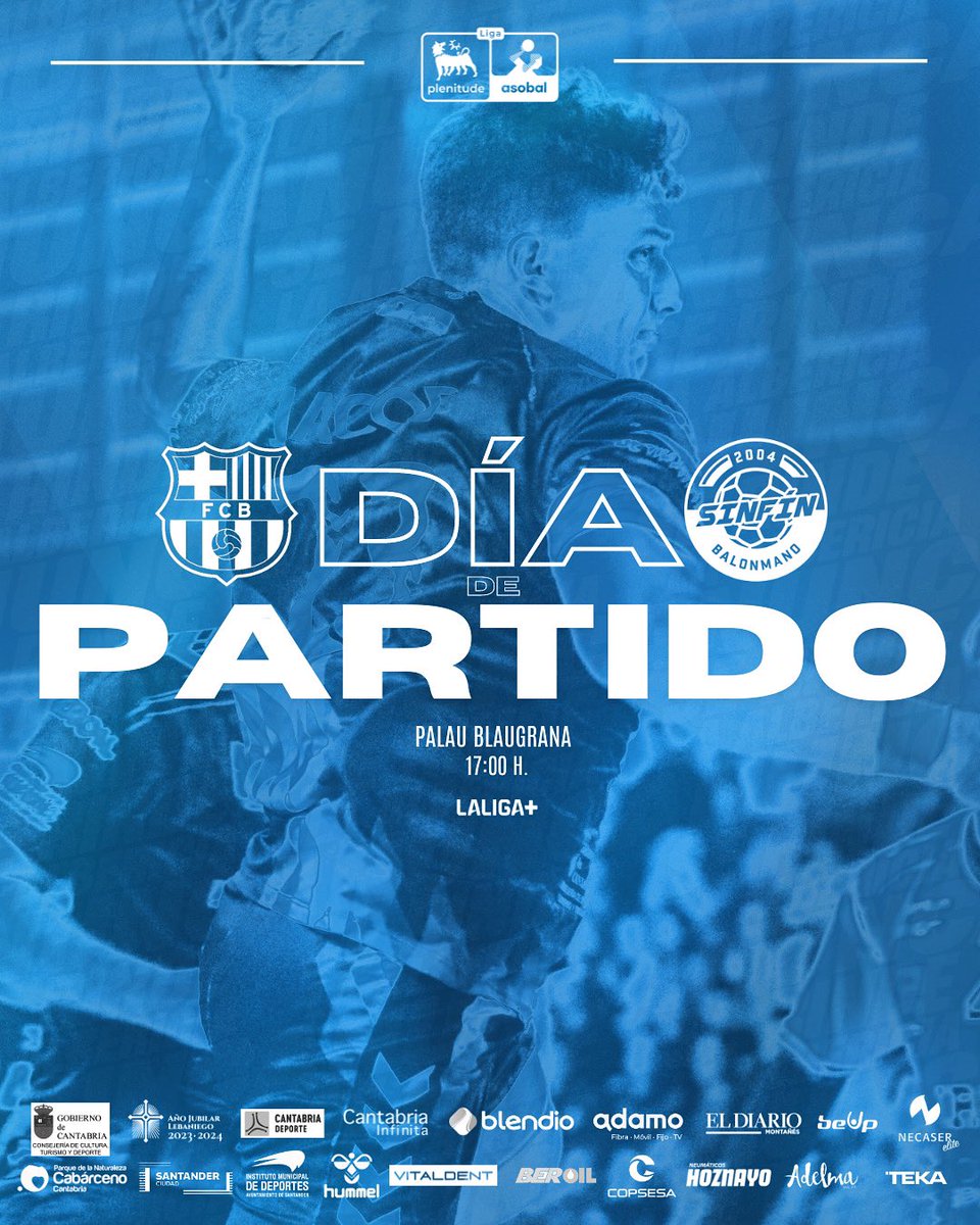 bmSinfin's tweet photo. 🔥 𝙈𝘼𝙏𝘾𝙃 𝘿𝘼𝙔, 𝙎𝙄𝙉𝙁𝙄𝙉 𝘿𝘼𝙔
@FCBhandbol 🆚 Blendio Sinfín
🏆Jornada 11 | Liga Plenitude @ASOBAL
🕒 17:00 h.
🏟️ Palau Blaugrana
📲 @LaLigaPlus
#️⃣ #BARSIN
⚫️🔵 #LaAlbericiaNuncaSeRinde #AúpaSinfín https://t.co/Dfan6Z2YZI