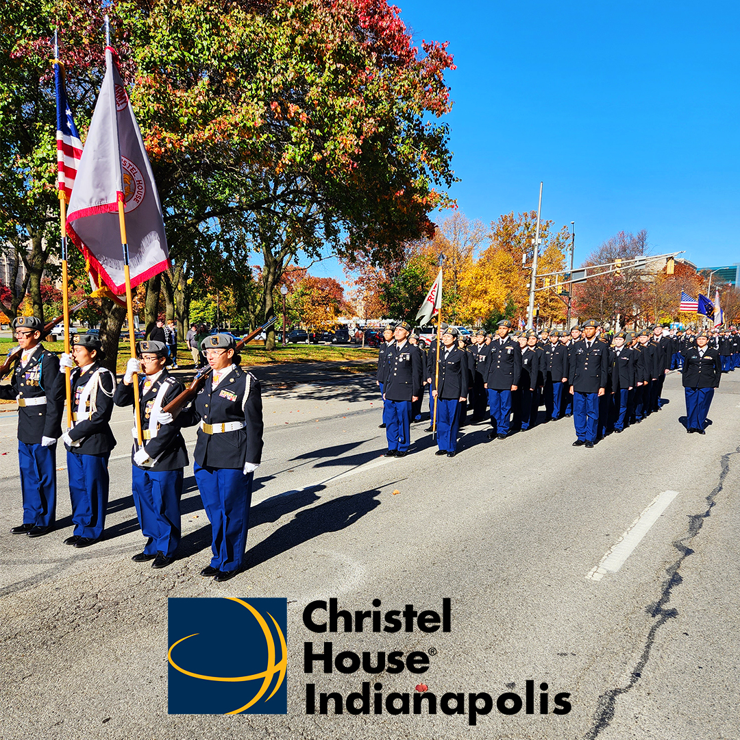 ChristelHouse's tweet image. Congratulations to Christel House Indianapolis JROTC for placing 1st Runner-Up in the Veterans Day Parade competition. Ross E. Waltemath, Colonel, USA (Retired), Director of Army Instruction, praised the marchers. "You all made Indianapolis shine." #JROTC #veteransdayparade