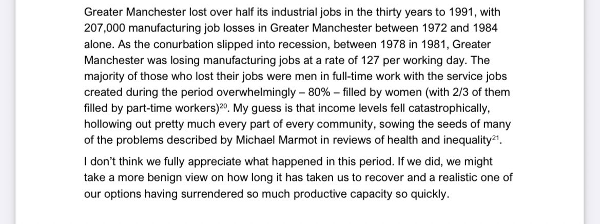 Reading a fascinating lecture by @emmerich_mike on the history and future of GM’s economy. This, it seems to me, is crucial in any discussion of the city region’s success or otherwise. You have to appreciate the mountain it had to climb.