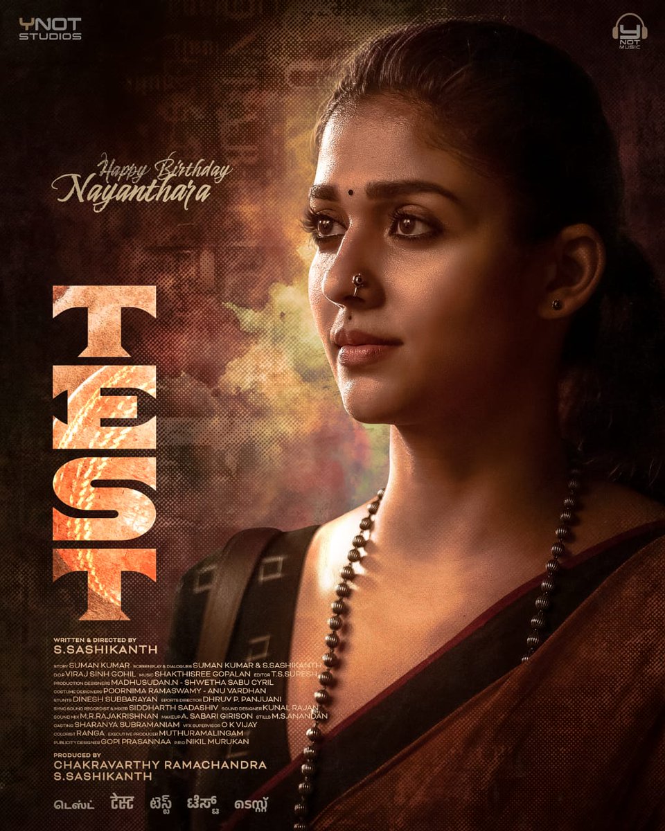 Uff! Thalaivi looks fab in #Thetest 🤩

#LadySuperstar #Nayanthara #HBDLadysuperstarNayanthara