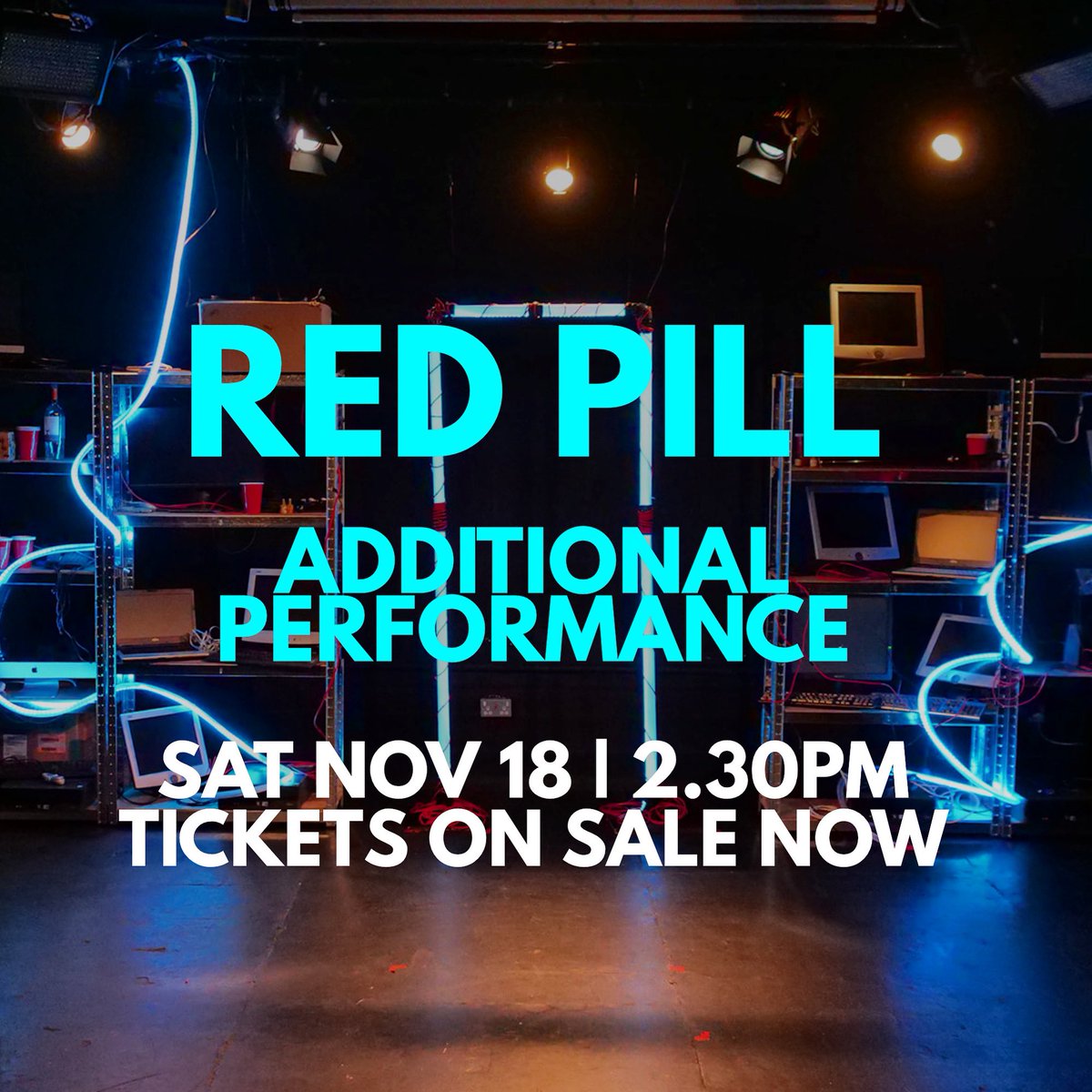 Plans for the weekend? Today we have two performances of #RedPill from @BlueBarProd - a visceral look at the rise of online extremism and the far right. 🎭 Today 2.30 & 7.30pm 🎟️ app.lineupnow.com/event/red-pill…