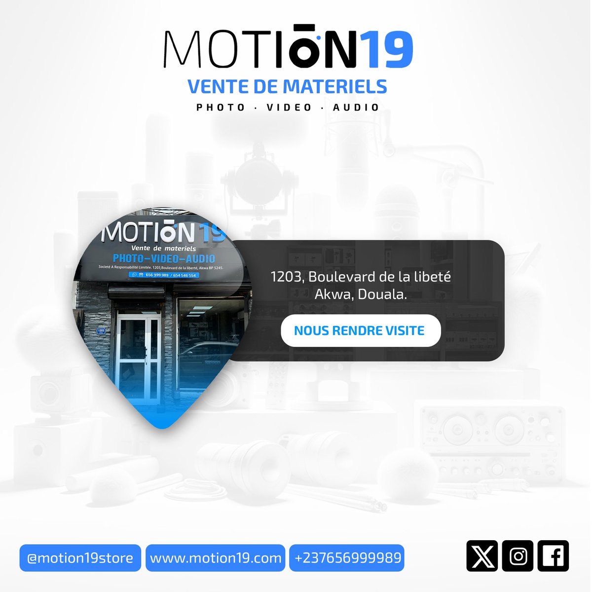 motion19store's tweet image. 🏢 Vous souhaitez arriver à notre magasin?

📍 Suivez simplement le chemin ici 👉 bit.ly/47kQmyj

#photography #camerastore #motion19 #douala #cameroun