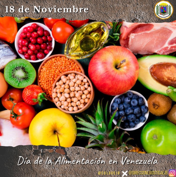 #18Nov || Día de la Alimentación en #Venezuela, fecha en que se conmemora el aniversario del Instituto Nacional de Nutrición, con la finalidad de exaltar lo indispensable de consumir los nutrientes necesarios para sustentar la vida humana.
 #ElSolDeVenezuelaNaceEnElEsequibo