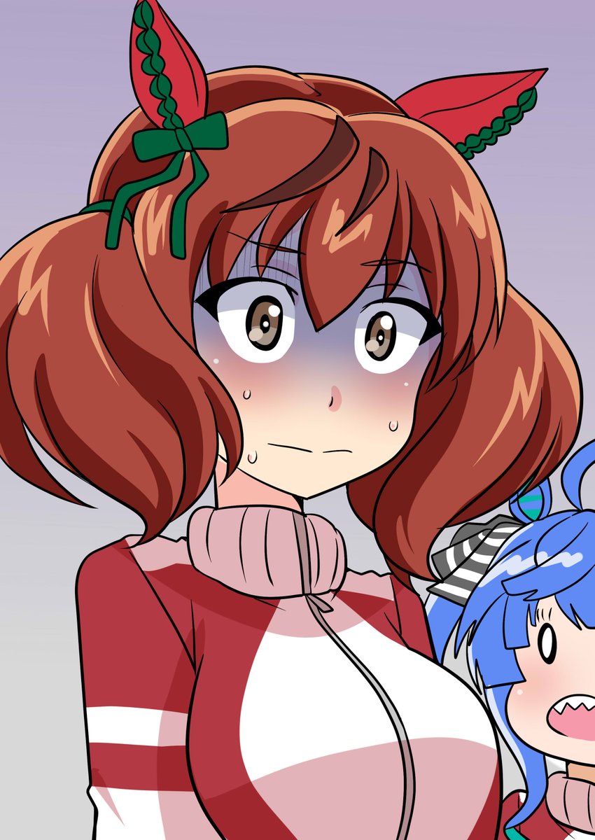 ナイスネイチャ(ウマ娘) ,ツインターボ(ウマ娘) 「青ざめネイチャ先生かわいい」|わっく艦＠新刊メロンブックス委託中のイラスト