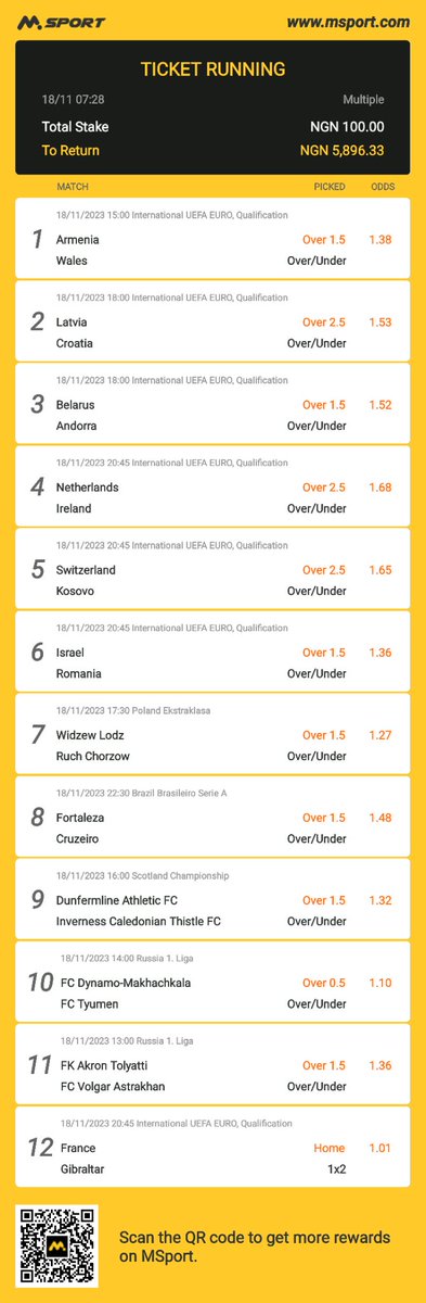 This is my bet ticket on MSport: Stake ₦100.00, To return ₦5,896.33!Extra ₦500,000 Giveaway for everyone:
msport.com/ng/share/ticke…