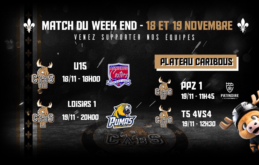 LEBRUNGildas's tweet photo. Les Cabs77 sont sur le pont ce WE : 

Le programme du week-end  !

 #letsgocabs #hockey #hockeyteam #hockeylife #hockeyfamily #hockeygame #hockeysurglace #dammarieleslys #melunvaldeseine #patinoire #lacartonnerie https://t.co/klAkDcY8jx