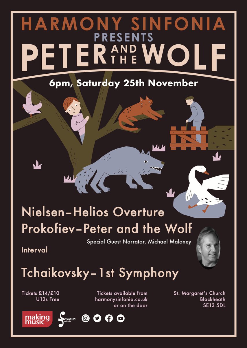 harmonysinfonia's tweet photo. We're thrilled to announce Michael Maloney is joining us as Narrator for Peter and the Wolf. Michael brings 40 years of acting experience, across the Royal Shakespeare Company, Film and TV. A recent highlight is Edward Heath in The Crown. Tickets are selling fast! https://t.co/j99mo7ySTx