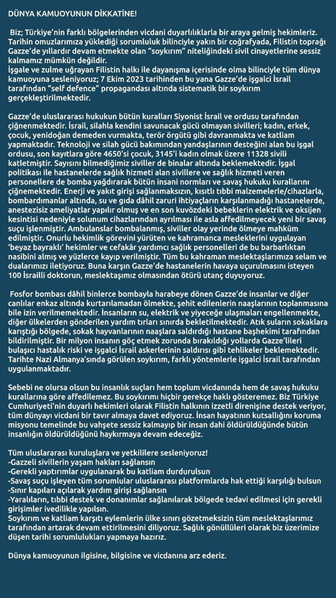 Vicdan kazanacak...
Vicdanlı olanlar kazanacak...
#doctorsstandwithpalestine