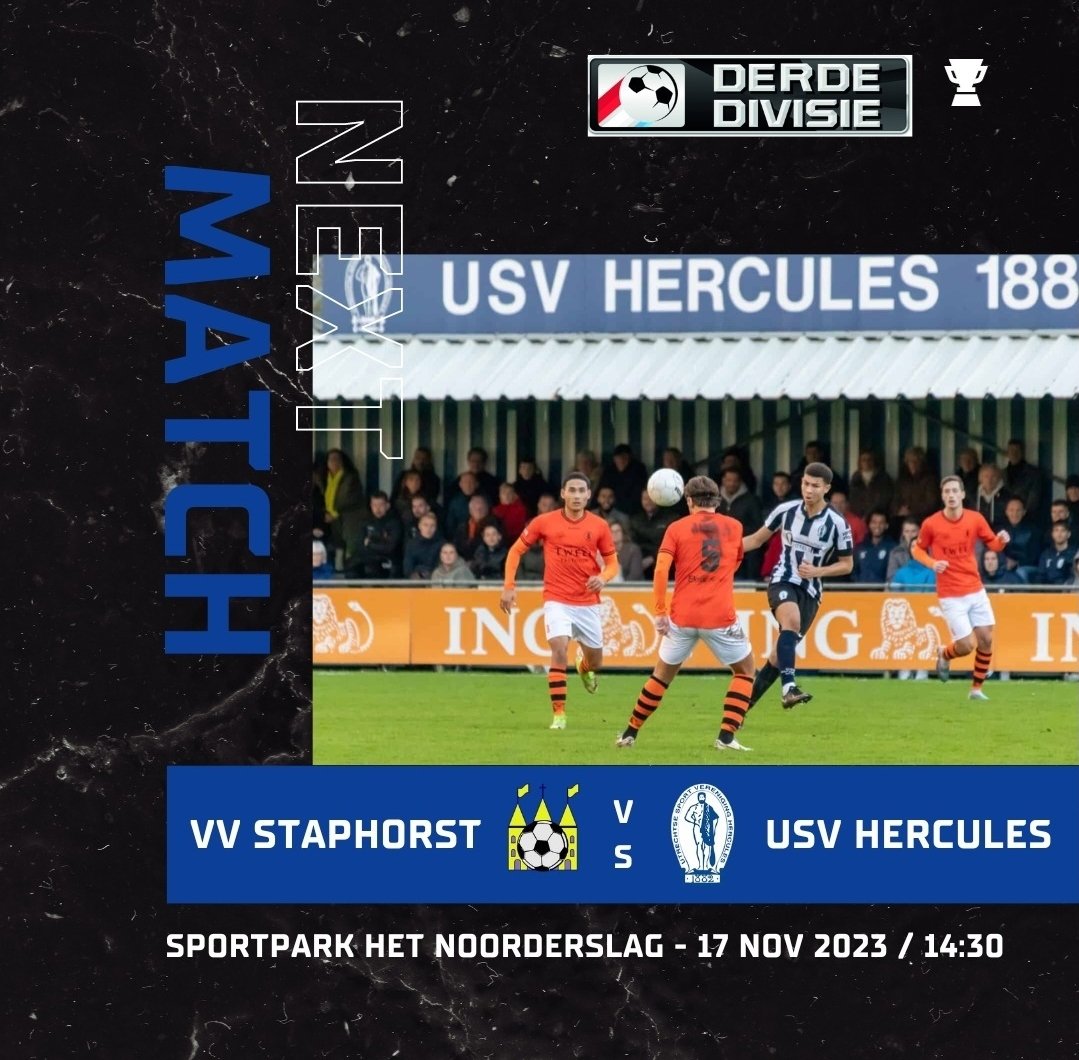 USV Hercules (@usvhercules1) on Twitter photo Uit naar Staphorst!
Na 2 nederlagen gaat de ploeg zich klaar maken voor een stap naar een overwinning in Staphorst!
<a href="/vvstaphorst/">vv Staphorst</a> - <a href="/UsvHercules1/">USV Hercules</a>
Sportpark: Het Noorderslag
Datum: 17 november
Aanvang: 14:30 Uit naar Staphorst!
Na 2 nederlagen gaat de ploeg zich klaar maken voor een stap naar een overwinning in Staphorst!
<a href="/vvstaphorst/">vv Staphorst</a> - <a href="/UsvHercules1/">USV Hercules</a>
Sportpark: Het Noorderslag
Datum: 17 november
Aanvang: 14:30
