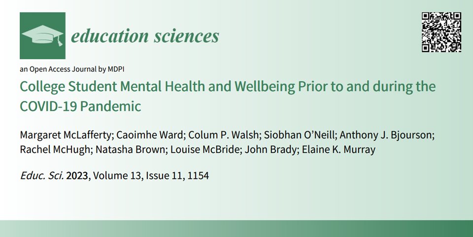 Dr Margaret McLafferty (@mclaffertymt) on Twitter photo Delighted to share our new paper from <a href="/spit_project/">Student Psychological Intervention Trial</a> Important information on student mental health and the impact of the pandemic on academic experiences and other aspects of life. mdpi.com/2227-7102/13/1… Delighted to share our new paper from <a href="/spit_project/">Student Psychological Intervention Trial</a> Important information on student mental health and the impact of the pandemic on academic experiences and other aspects of life. mdpi.com/2227-7102/13/1…