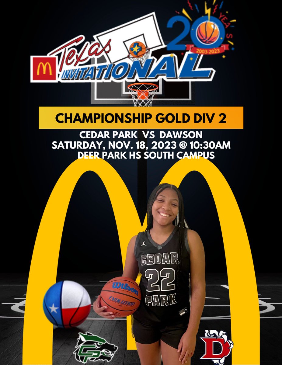 JaylaGreen2026's tweet photo. 🏀 Championship Gold Division 2!  #22🔥
The McDonald’s Texas Invitational Basketball Tournament, Nov. 16-18, 2023!🚨 3-0

Lady Timberwolves vs Dawson‼️
🗓 Saturday , Nov.18
📍 Deer Park HS South Campus 
⏰ 10:30am LET GO TIMBERWOLVES☄️ #timberwolves #CPGBB #TXHSGBB @HoopsDawson #classof2026  #basketball #AustinHSGBB #cederparkhighschool  @TXInvitational @CoachSchollNCSA @NCSAwbb