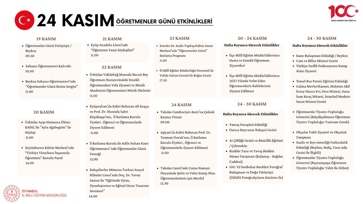 istanbulilmem's tweet photo. ♦️ İl Millî Eğitim Müdürlüğümüzce "24 Kasım Öğretmenler Günü" kapsamında çeşitli etkinlikler düzenlenecek.

@tcmeb @Yusuf__Tekin
@MucahitYentur https://t.co/njywhjW0GO