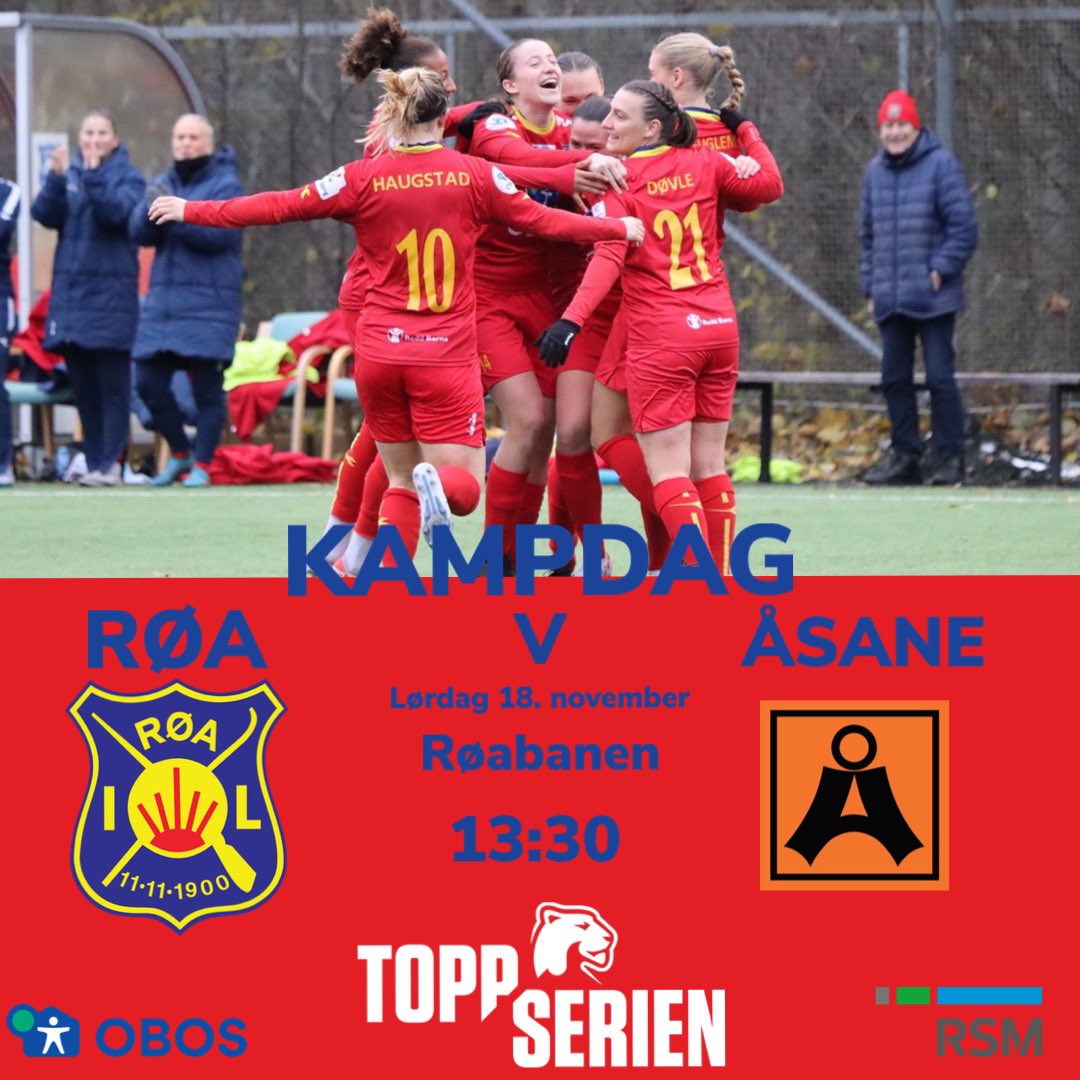Sesongens siste KAMPDAG🔥🎉

🆚 Åsane
🏟️ Røabanen
⏰ 13:30
📺 TV2Play 
🎟️ dynamitegirls.ticketco.events/no/nb/m/e/topp…

#obos #rsmnorge