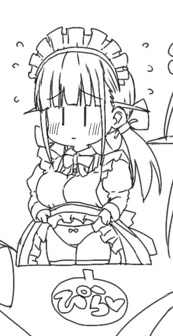 小さいメイド描いてるけど用事あって塗りとかまだ先になりそう・・・:(っ'ヮ'c):busy 
