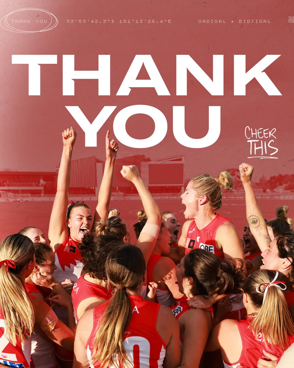 SydneySwansAFLW's tweet photo. It wasn't the way we wanted our season to end but what an incredible journey 2023 has been.

Whether it's our home games at Henson Park &amp; North Sydney Oval, or seeing the red and white interstate, every day is better for having you, our members and fans, alongside us

THANKYOU♥️ https://t.co/wRmE9mYg8N