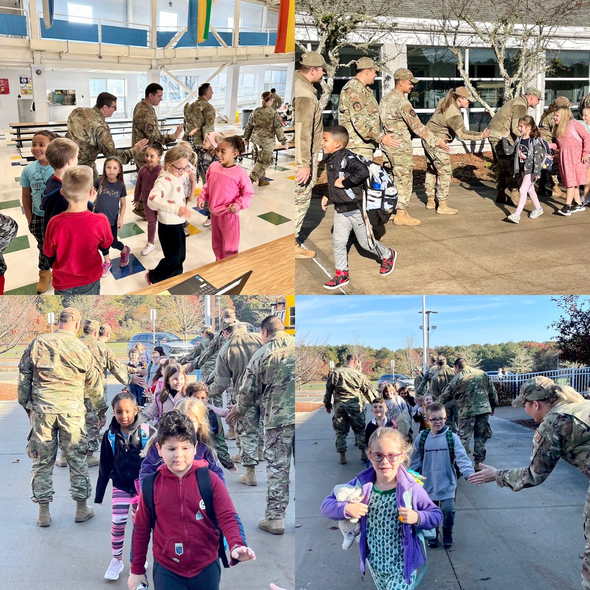 “High-Five Friday” yesterday at the Coombs School. Thank you to the Air National Guard for welcoming our youngest #Mashpee scholars to school.