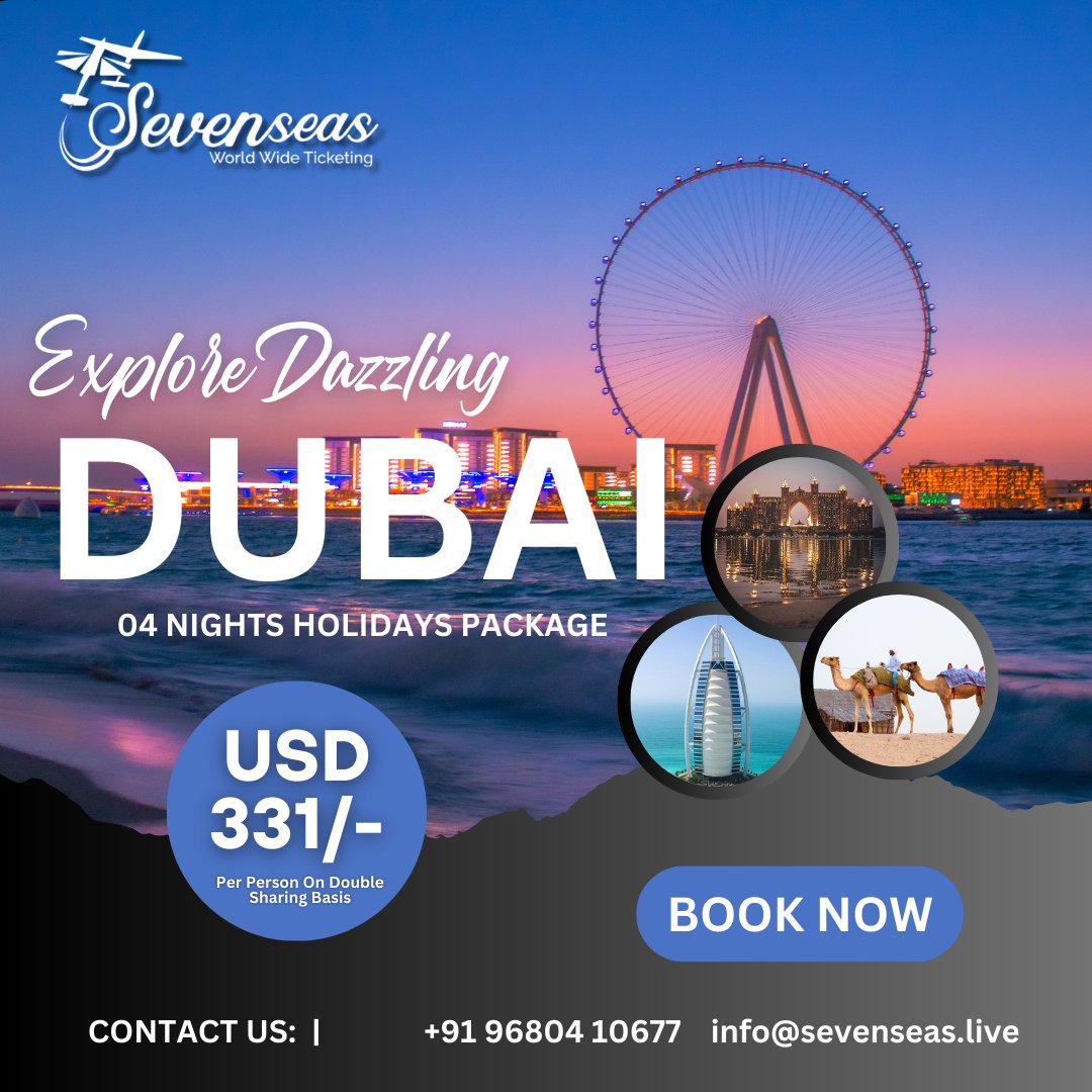 sevenseastour01's tweet photo. Embark on the ultimate adventure with our ✨Dubai Holiday Package✨!  🌇 Dive into the vibrant souks, conquer desert safaris, and relax on pristine beaches. 🏖️ #Dubai #holiday #holidayseason #AbhishaFam𓃵  #RMadhavan #IsraeliTerrorists #RanbirKapoor https://t.co/dPrzXsL0oI