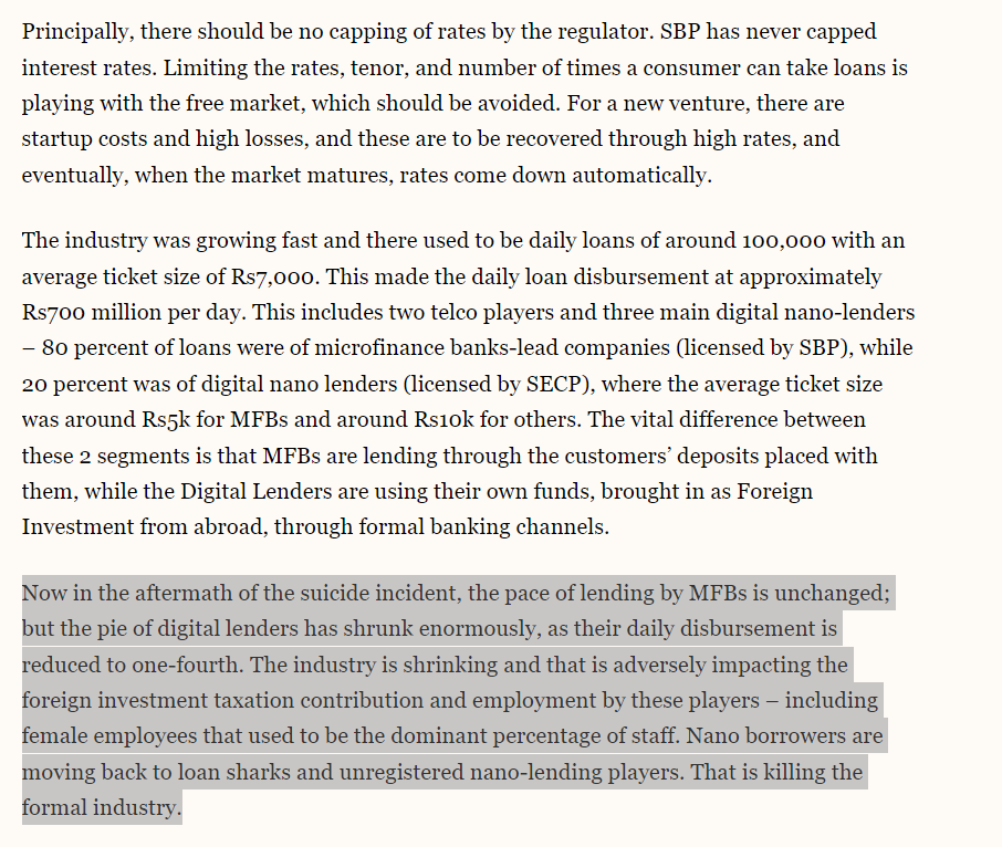 Mutaher Khan (@mutaherkhan) on Twitter photo Incredibly dishonest to pretend that the formal lenders were any less of loan sharks. They were literally lending at 500-1,000% APR but hey, it was done digitally!
Also, using the "foreign investment and tax" card is straight out of tobacco lobby and honestly, really desperate. Incredibly dishonest to pretend that the formal lenders were any less of loan sharks. They were literally lending at 500-1,000% APR but hey, it was done digitally!
Also, using the "foreign investment and tax" card is straight out of tobacco lobby and honestly, really desperate.