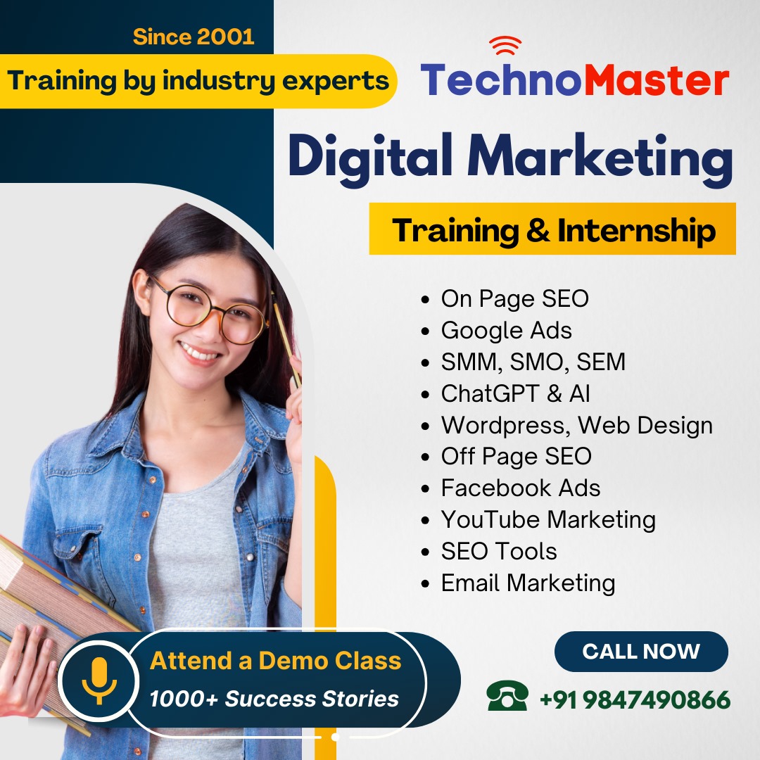 TechnoMaster_in's tweet photo. #1 Digital Marketing (SEO) Training &amp; Internship in Kerala
Since 2007, TechnoMaster (a division of Nestsoft Technologies, Infopark) has been providing Digital Marketing (SEO) Training with Internship by industry experts on real time projects. #digitalmarketingonlinetraining https://t.co/qtLwi6gv6s