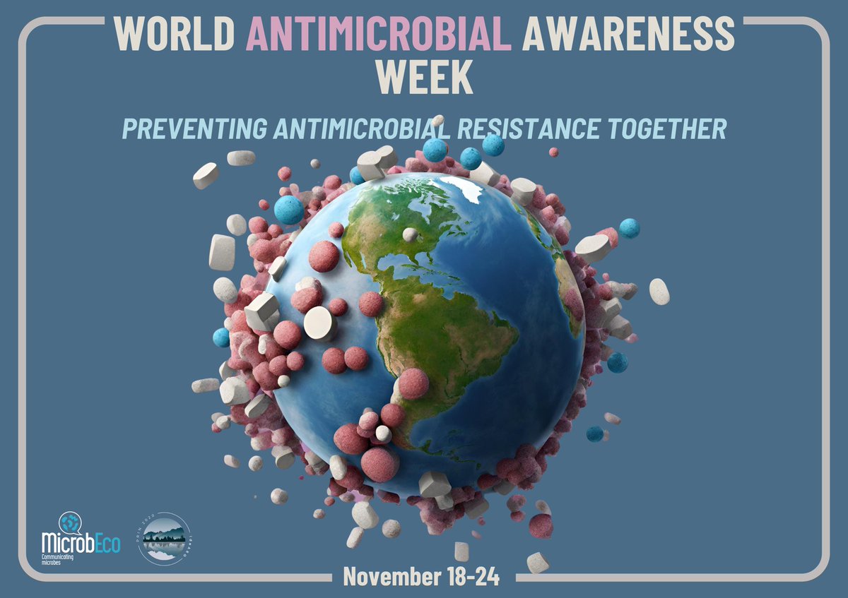 World Antimicrobial Awareness Week (#WAAW) begins today.
"#Prevent Antimicrobial Resistance Together" is the theme for WAAW 2023. The message is clear: join forces to fight antimicrobial resistance. 
At the link our printable and shareable graphics. microbeco.org/communication-…