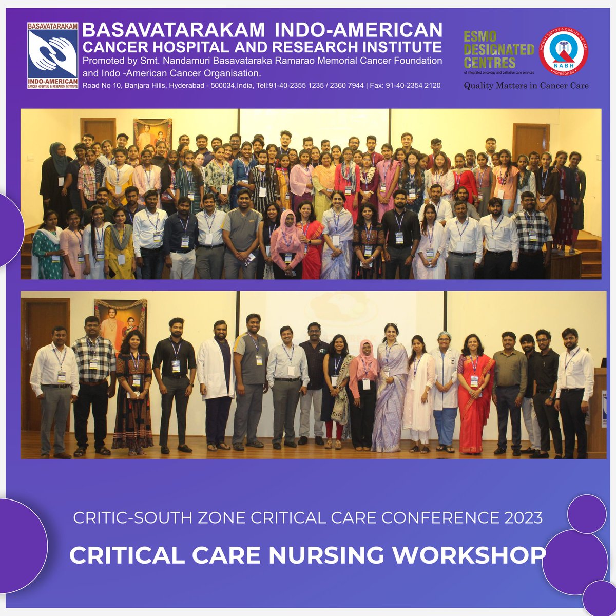 Yesterday, on the 17th of November 2023, Basavatarakam Indo American Cancer Hospital and Research Institute, in collaboration with the Indian Society Of Critical Care Medicine (ISCCM), orchestrated a transformative one-day workshop on Critical Care Nursing. (1/6)