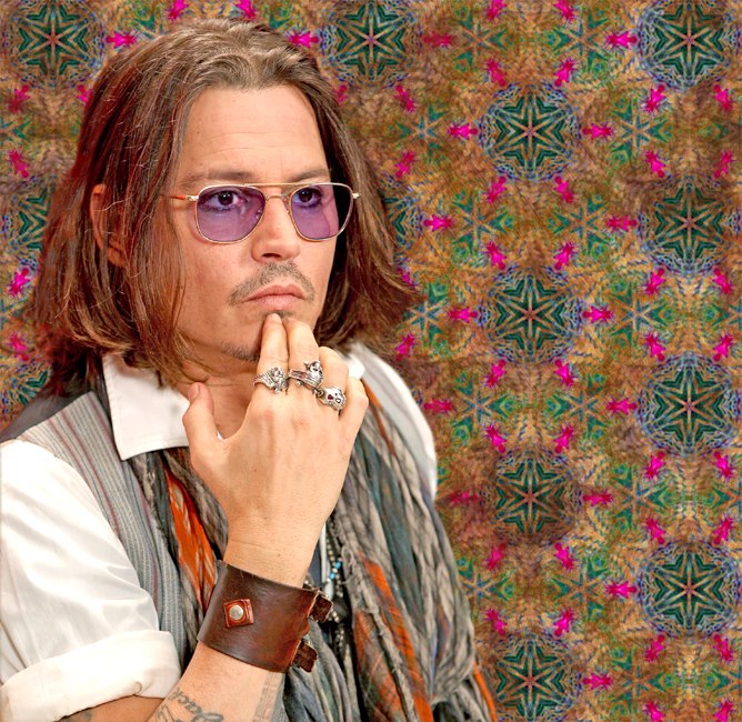 Meepsia's tweet image. Johnny is yelling &quot;Yay&quot; on the third pic 🥰
The fourth was mainly made in #FilterForge 😋

#JohnnyDepp #Photoshop