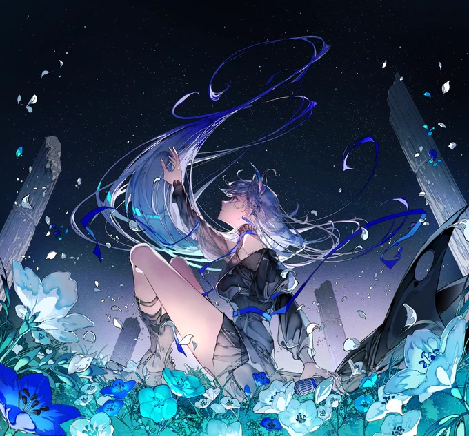 VESPERBELLヨミさん()のオリジナル楽曲『Dear』のMVイラスト担当させていただきました 