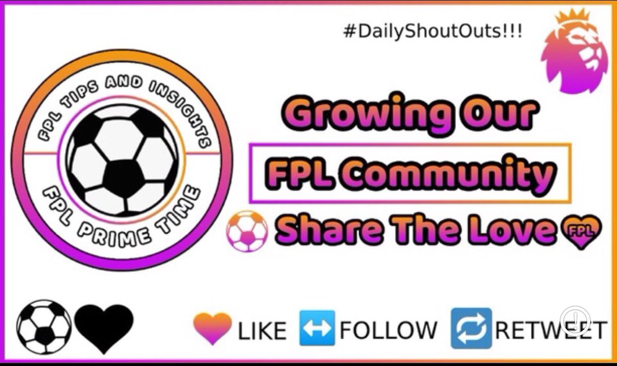 fpl_primetime's tweet image. #FPL #FPLCommunity #shoutout 
#FantasyFootball #BeKindAlways
Pg 1/2 ❤️ With Gratitude🙏🏽

🤩20 NEW FOLLOWERS😎
1️⃣@FPL_Church
2️⃣@TalkThePitch
3️⃣@WOLFALTT
4️⃣@FplGround
5️⃣@FPLBoyo
6️⃣@TheFPLDesk
7️⃣@FplStanza
8️⃣@JamesStevenson_
9️⃣@YounesDH070
🔟@harveykenn0

⭐️@FPL_MattyG❤️Graphics🤩👇