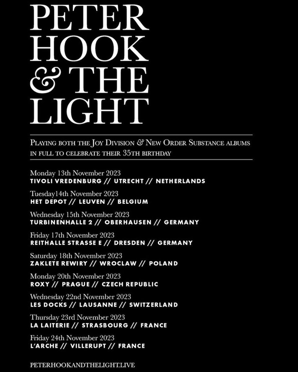 BagOCans's tweet photo. Limerick to Wrocław to see @peterhook perform
#substance #joydivision #neworder https://t.co/knrpBbZFy1
