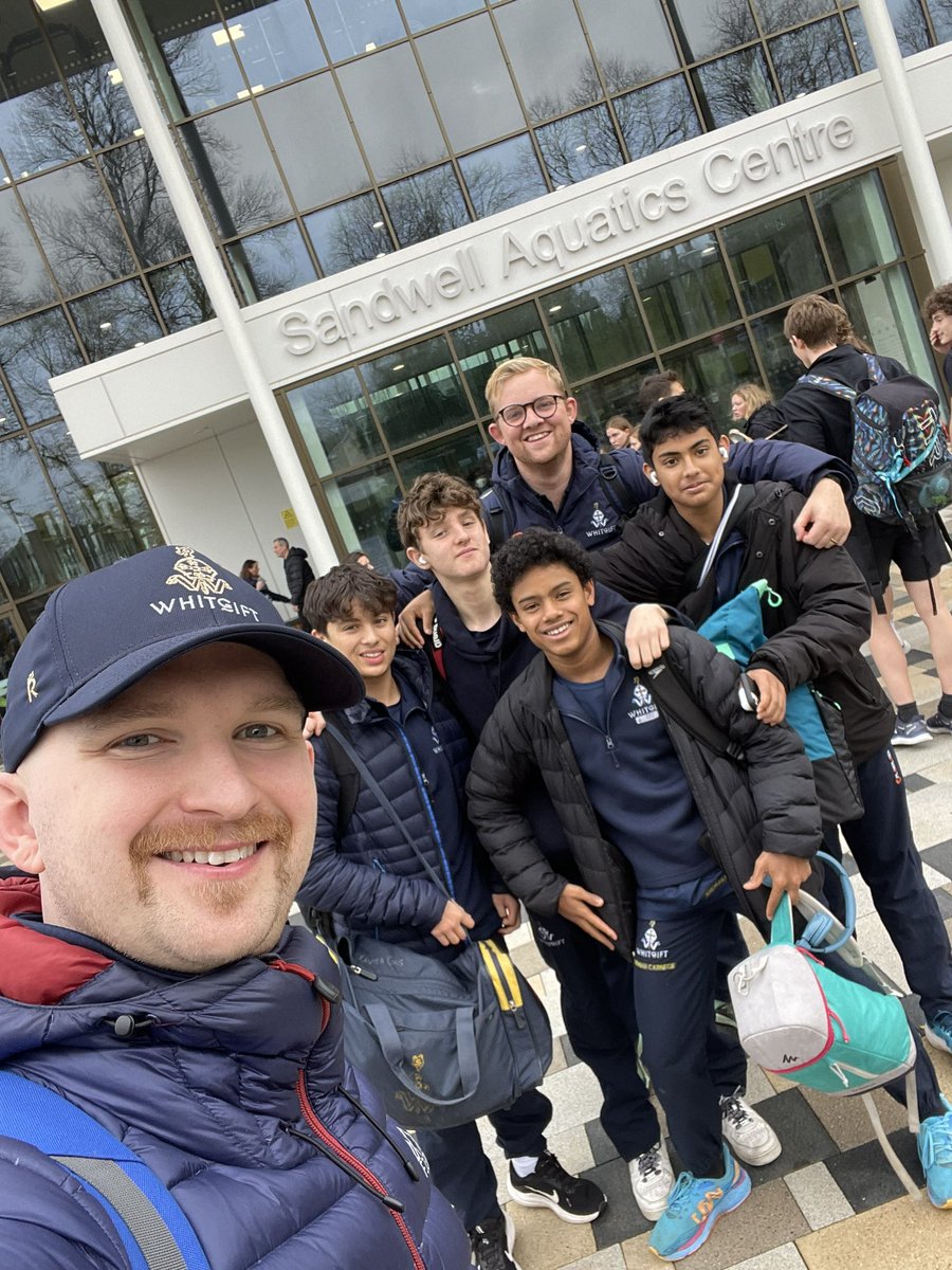 WhitgiftSport's tweet photo. Today we are at the ESSA National Team Finals in Birmingham. The boys an excited and ready to swim fast! Good luck! #whitgiftswimming #nationalfinals #proud #justkeepswiming https://t.co/FLaO7HFhfN