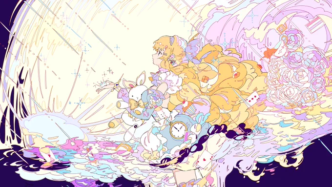 #イラスト 「回る空うさぎ」