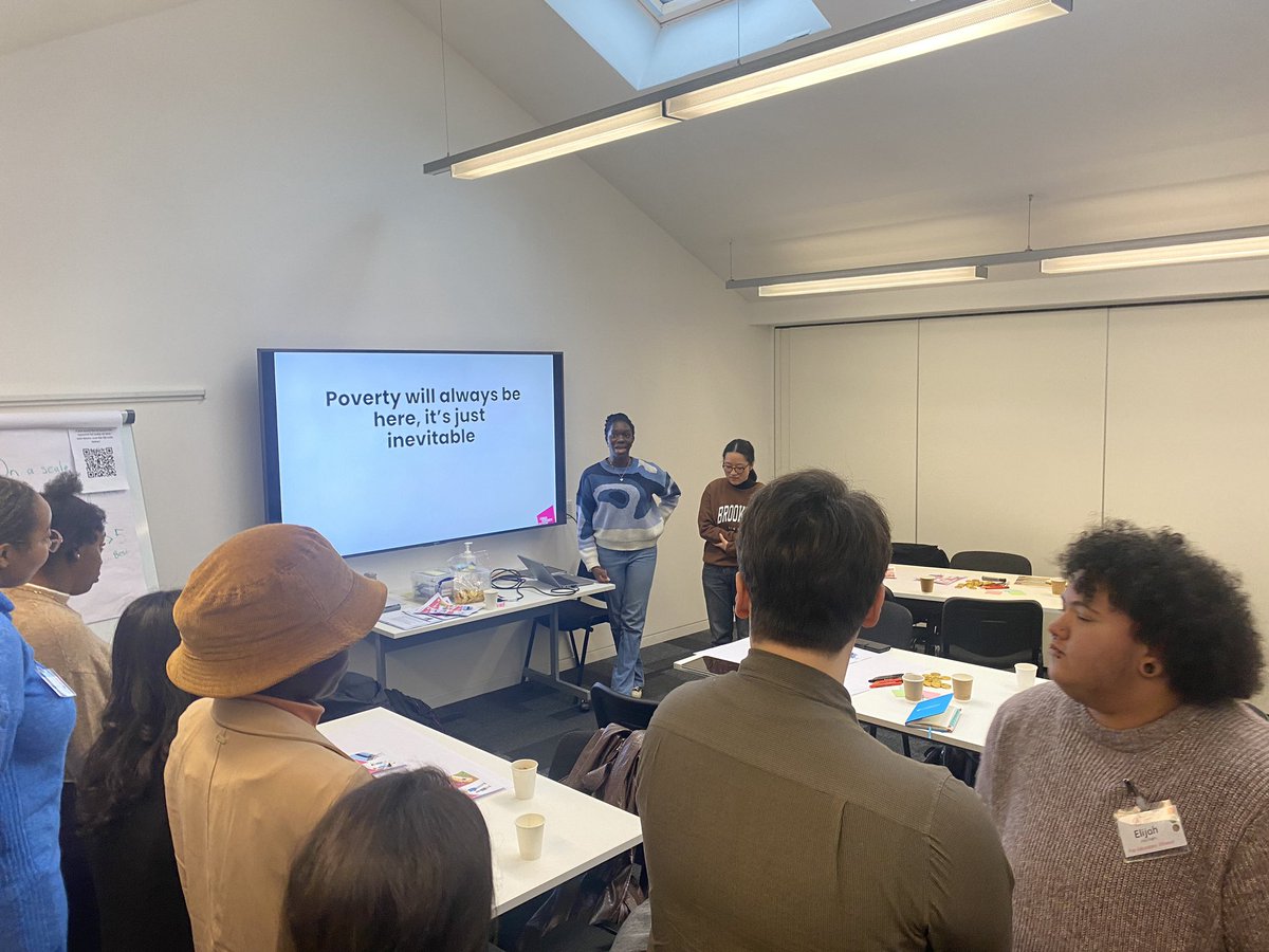 #fairedyouthsummit session on impact of child poverty. Debating the statement:

 ‘Poverty will always be here, it’s just inevitable’. 

Ideas about it being a part of the system or whether we CAN change the system. <a href="/_TheFEA/">Fair Education Alliance</a> 

💭 How does this change what action we should take? 💭