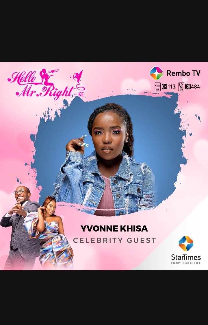 Don't miss out on today's episode of Hello Mr Right ,8pm channel 113 pale @StRemboTv🥳😍The lovely Yvonne Khisa will be the guest today . @StarTimesKenya #MoreValue #SisiNdioBabaYao