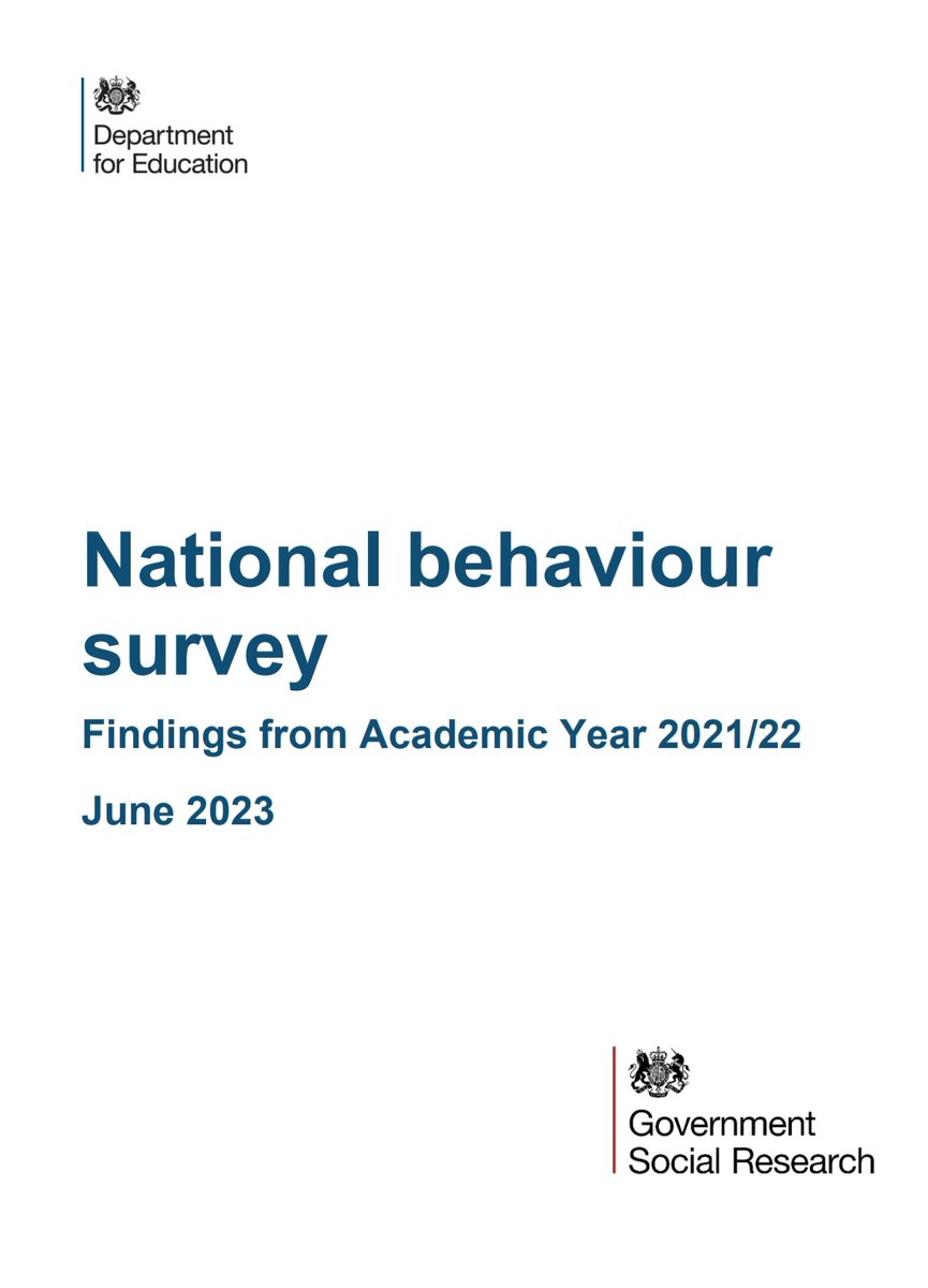 According to the national survey of behaviour commissioned by the DfE earlier on this year, 60% of school leaders and teachers said pupil misbehaviour has had a negative impact on their health. I thought about this a lot recently &amp; wanted to breakdown my thoughts below.
🧵 1/12.