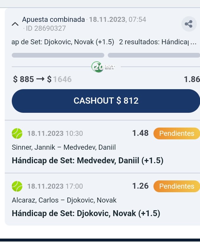 sportsection20's tweet photo. Vamoss desde ya a dejarles un Parley en el tenis creo que tenemos bastante chance de pasar por taquilla.🤞 #Parley #Deportes https://t.co/f40OyfuLTy