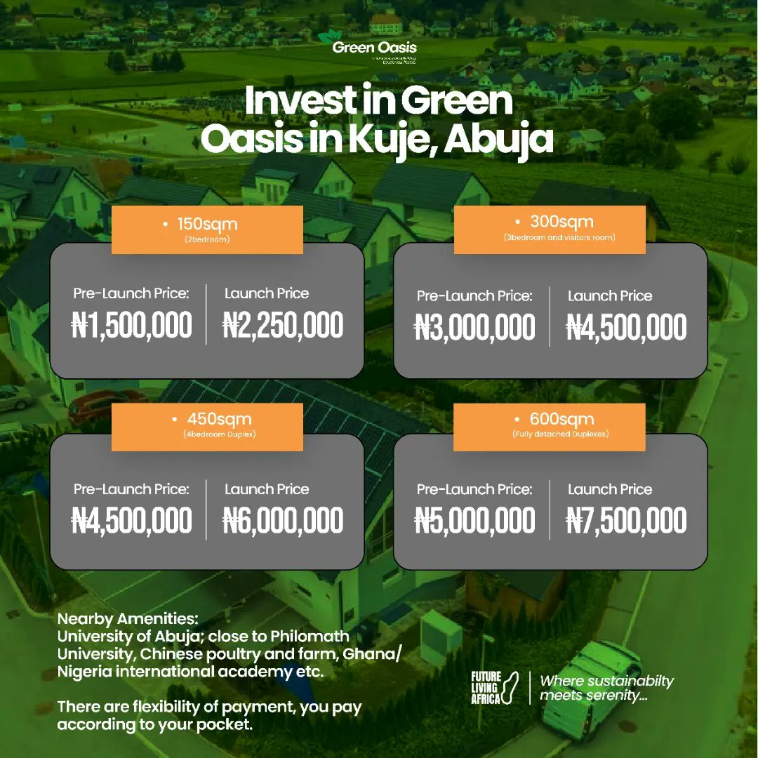 Let's help you run away from stress this weekend.

#FLA #sustainableliving #men #homes #realestate #abujarealestate