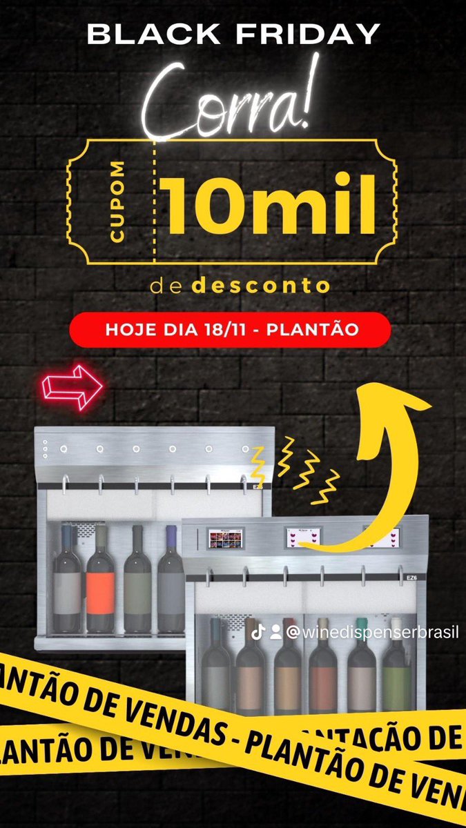 winedispenserbr's tweet photo. Plantão de vendas hoje dia 18/11 das 9h às 16h, não perca essa oportunidade. Poucas unidades com desconto de R$10mil.

#winedispenser https://t.co/gaBF5gYYFH
