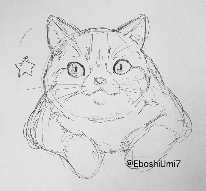 これは、職場で描いたネコチャン 