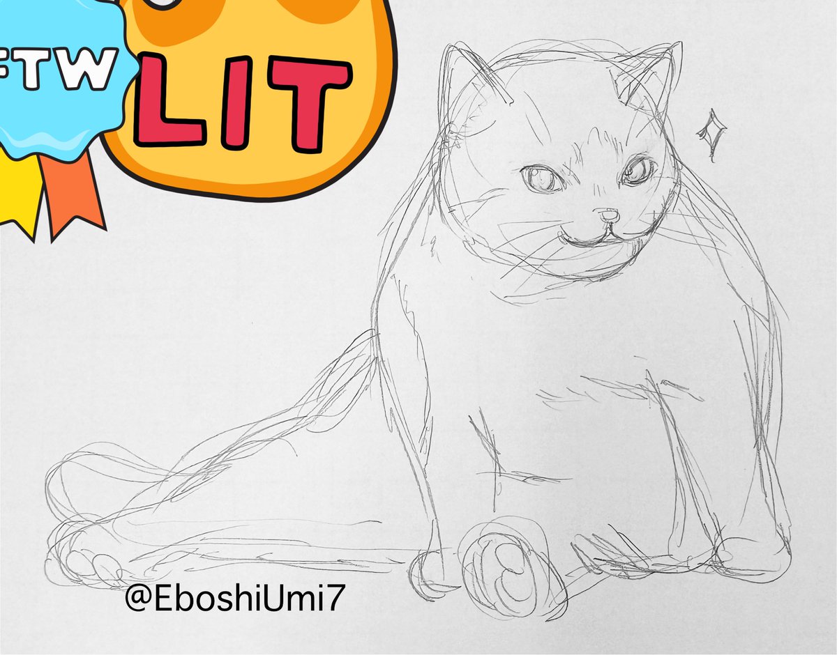 これは、職場で描いたネコチャン 