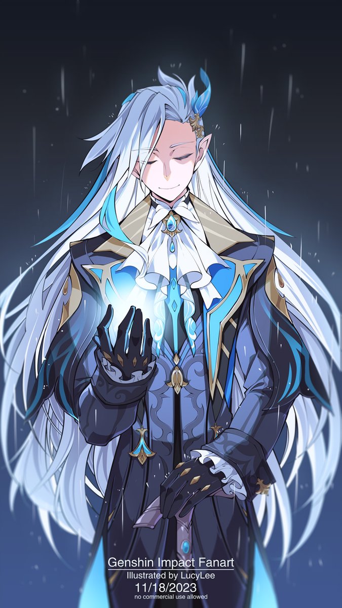 #GenshinImpact #原神 #Neuvillette 'It has been a long time since he last delighted standing under the rain.'