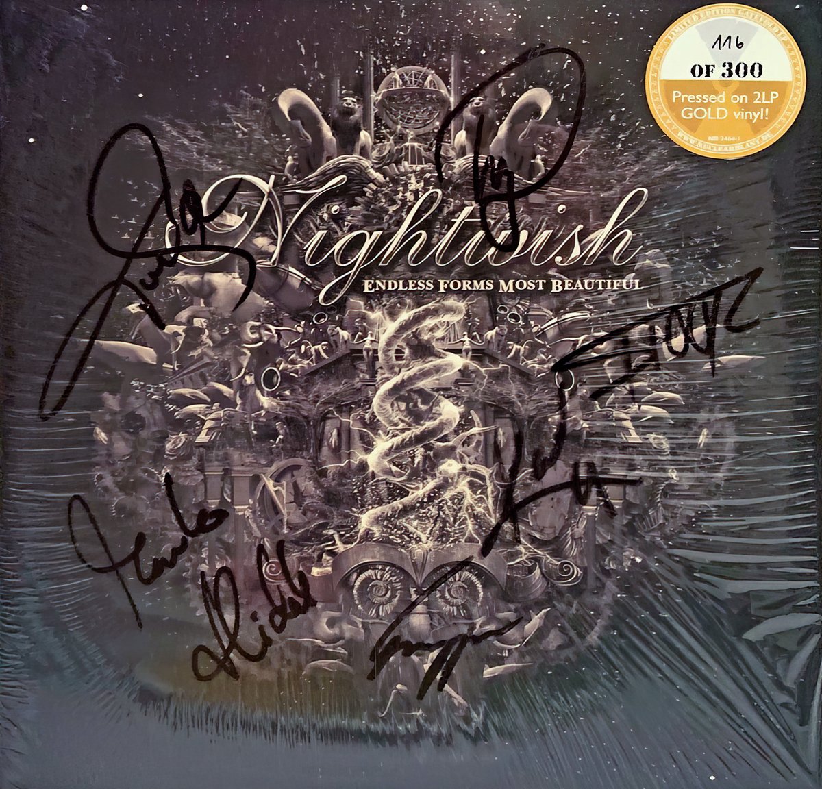 We are thrilled to share that Tuomas once again has donated and put up for auction an Endless Forms Most Beautiful gold vinyl signed by the entire band to support a fantastic cause, Jampan Eläinhoitola - Elämäni Eläimet ry. 🎵🖊️ 👉🏻 nightwi.sh/signedendless