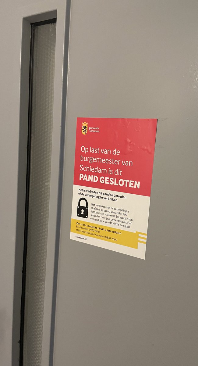 Interventieteam ondermijning heeft ism @politie_Rdam #AVIM en het Regionaal Operationeel Bestuurlijk Team, nav een advertentie een controle uitgevoerd v/d Tempelstraat. Onvergunde seksinrichting aangetroffen, 1 sekswerker werkend aangetroffen. Pand door bgm met spoed gesloten.