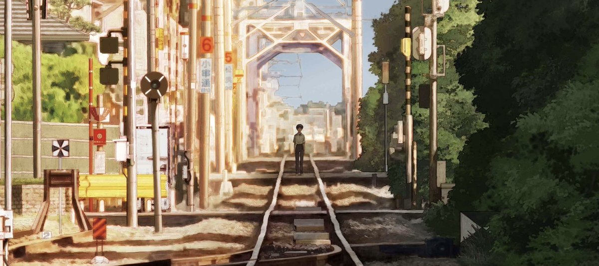 "rails are fixed, right? as long as you ride them, you needn't choose a path. perhaps that's a relief."

the train tracks of hideaki anno