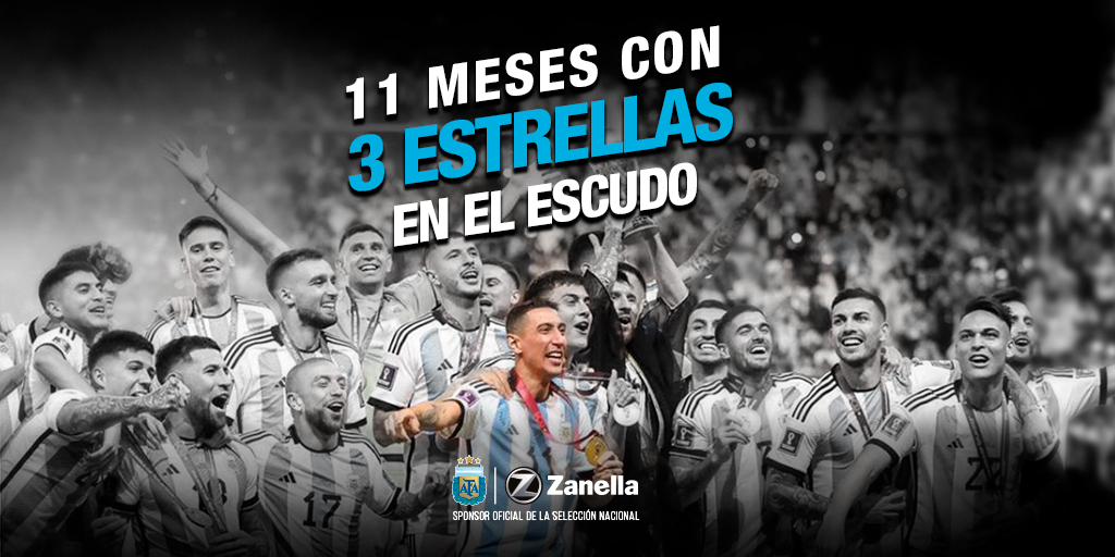 🏆🇦🇷 ¡11 meses de pura gloria! 

Hoy no solo celebramos un nuevo cumplemés como Campeones del Mundo… sino también al Fideo, un jugador determinante para nuestra Selección. 

🇦🇷 ¡Vamos Argentina! ¡Vamos Fideo! 🇦🇷

#Zanella #SelecciónArgentina #NosImpulsaNuestraHistoria #Argentina