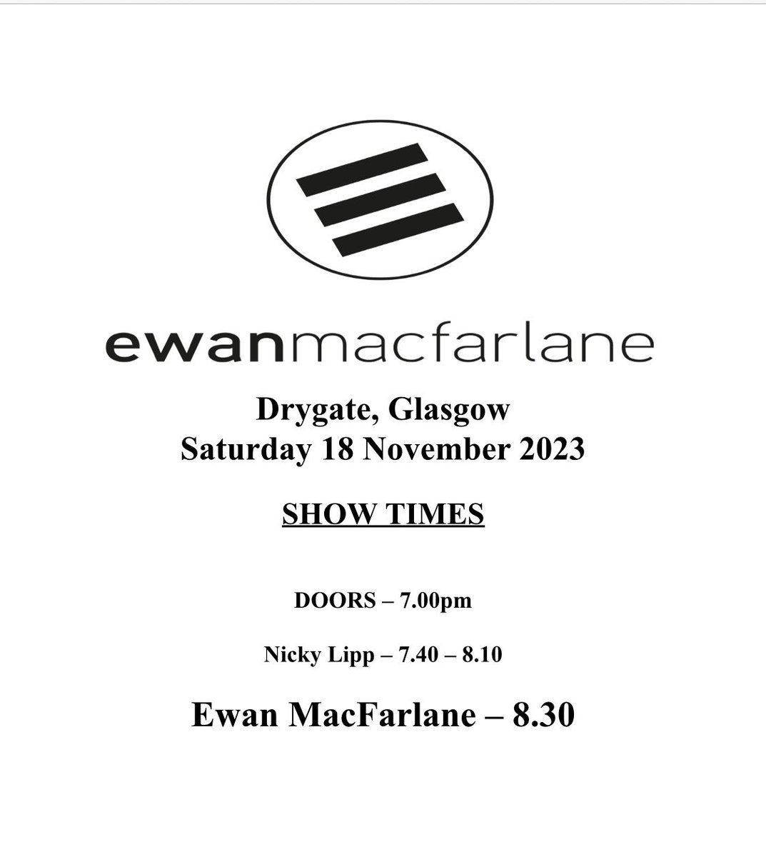 Ewan Macfarlane (@macfarlane440) on Twitter photo TONIGHT we’ll be taking over Glasgow - limited tickets left grab them before they’re gone don’t miss out 🔥💯 ticketmaster.co.uk/event/36005F17…
<a href="/regularmusicuk/">Regular Music</a> <a href="/drygate/">Craft Beer • Brasserie • Peaks Bar • Events</a> <a href="/WhatsOnGlasgow/">What's On Glasgow</a> <a href="/GlasgowMusicNet/">GlasgowMusicNetwork</a> <a href="/Glasgow_Live/">Glasgow Live</a> TONIGHT we’ll be taking over Glasgow - limited tickets left grab them before they’re gone don’t miss out 🔥💯 ticketmaster.co.uk/event/36005F17…
<a href="/regularmusicuk/">Regular Music</a> <a href="/drygate/">Craft Beer • Brasserie • Peaks Bar • Events</a> <a href="/WhatsOnGlasgow/">What's On Glasgow</a> <a href="/GlasgowMusicNet/">GlasgowMusicNetwork</a> <a href="/Glasgow_Live/">Glasgow Live</a>