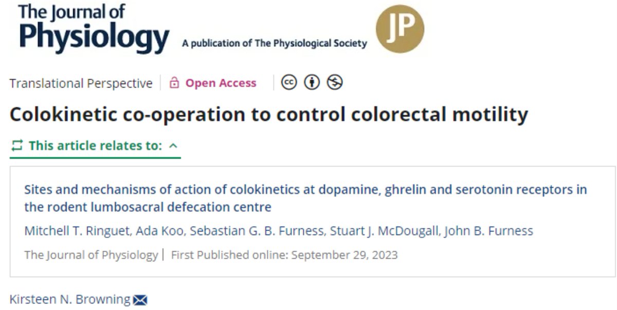 Furness Lab (@thefurnesslab) on Twitter photo Check This - Translational Perspective on Mitchell’s paper showing GHSR/ D2R functional interaction in the defecation centre <a href="/MitchellRinguet/">Mitchell Ringuet</a> <a href="/UniMelbMDHS/">UniMelb MDHS</a> <a href="/JPhysiol/">Journal of Physiology</a>
physoc.onlinelibrary.wiley.com/doi/10.1113/JP… Check This - Translational Perspective on Mitchell’s paper showing GHSR/ D2R functional interaction in the defecation centre <a href="/MitchellRinguet/">Mitchell Ringuet</a> <a href="/UniMelbMDHS/">UniMelb MDHS</a> <a href="/JPhysiol/">Journal of Physiology</a>
physoc.onlinelibrary.wiley.com/doi/10.1113/JP…