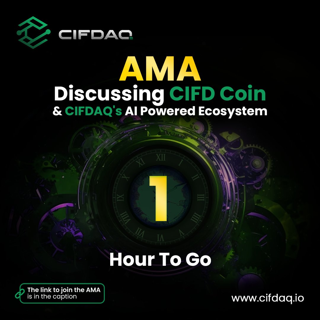 cifdaq's tweet image. #1HourToGo for the #AMA 🎙️

Dive into $CIFD Coin &amp;amp; CIFDAQ's AI-powered #Blockchain Ecosystem with us. 

Excitement's peaking — be there to catch the wave! Click here to jump in: