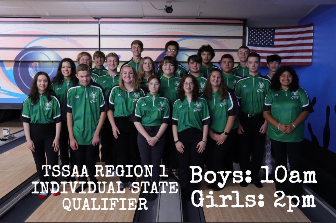 Individual State Qualifier is today in Johnson City! 63 Boys and 42 Girls will compete for the top 6 spots that will advance you to the State Tournament!🎳💚